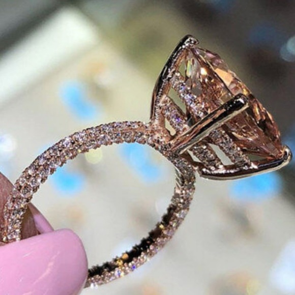 GorgeousWhite Sapphire Rose Gold Filled Ring - Picture 2 of 16